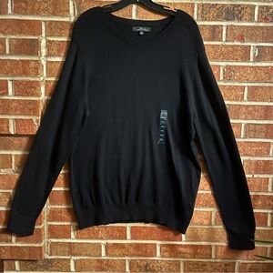 Marc Anthony Men XXL Black Cashmere Blend V Neck Sweater NWT Classic Holiday